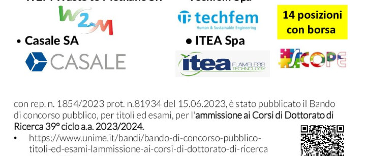Techfem promuove e co-finanzia la Borsa di Dottorato Industriale ACCESS in “Advanced Catalytic Processes for using Renewable Energy Sources”